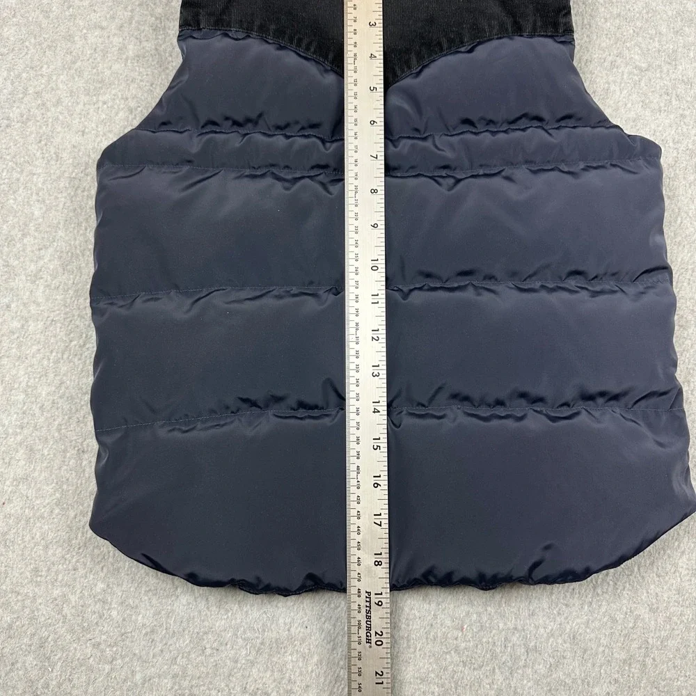 Uniqlo Kids Puffer Vest Navy Blue Corduroy Yoke Sherpa Lining unknown size